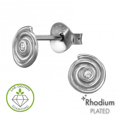 Spirala cu diamant - Argint 925 Cercei Cu Diamante A4S51333