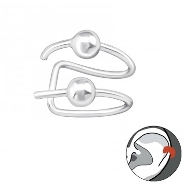 Plain - 925 Sterling Silver Ear Cuffs and Ear climbers A4S17634