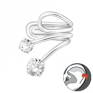 Strieborný Symbol Pokoju - Striebro 925 Náušnice na jedno ucho A4S22167