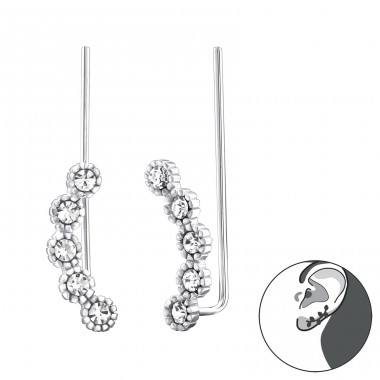 Round - 925 Sterling Silver Ear Cuffs and Ear climbers A4S24352