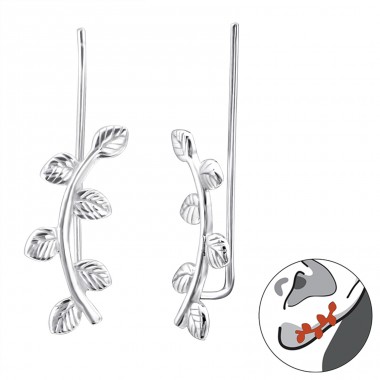 Leaf - 925 Sterling Silver Ear Cuffs and Ear climbers A4S24356