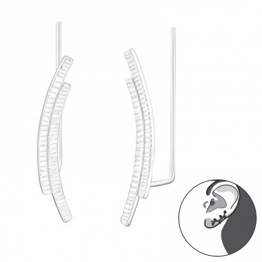 Curved - 925 Sterling Silver Ear Cuffs and Ear climbers A4S24363