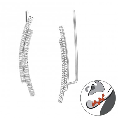 Curved - 925 Sterling Silver Ear Cuffs and Ear climbers A4S24363