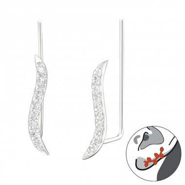 Curved - 925 Sterling Silver Ear Cuffs and Ear climbers A4S24365