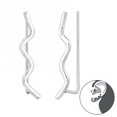 Wave - 925 Sterling Silver Ear Cuffs and Ear climbers A4S24367