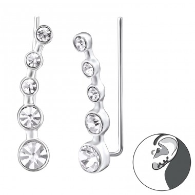 Round - 925 Sterling Silver Ear Cuffs and Ear climbers A4S24574