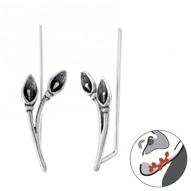 Calla Lily Flower - 925 Sterling Silver Ear Cuffs and Ear climbers A4S28322