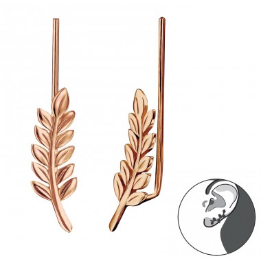 Leaf - 925 Sterling Silver Ear Cuffs and Ear climbers A4S28627