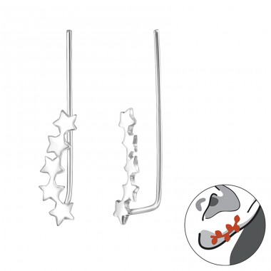 Stars - 925 Sterling Silver Ear Cuffs and Ear climbers A4S38118