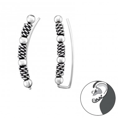 Bali - 925 Sterling Silver Ear Cuffs and Ear climbers A4S39542