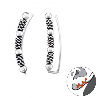 Bali - 925er Silber Ohrklemme und Ohrkletterer A4S39542