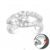 Open ring chainlink with Zirconia - 925 Sterling Silver Ear Cuffs And Ear Pins A4S40146