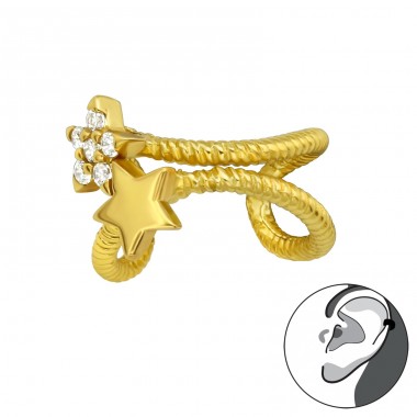 Star - 925 Sterling Silver Ear Cuffs and Ear climbers A4S40148