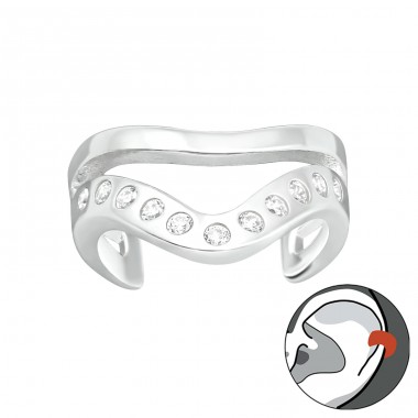 Plain - 925 Sterling Silver Ear Cuffs and Ear pins A4S40405