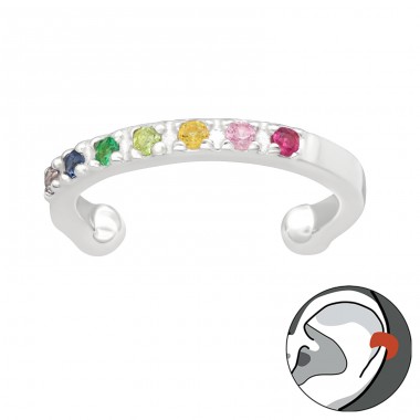 Zirconiu Multicolor - Argint 925 Cercei Tip Ear Cuffs A4S40886
