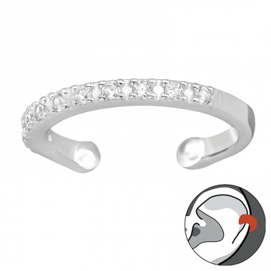 Sparkling - 925 Sterling Silver Ear Cuffs and Ear pins A4S40887