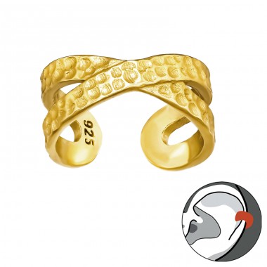 Golden Crossing - 925 Sterling Silver Ear Cuffs And Ear Pins A4S41074