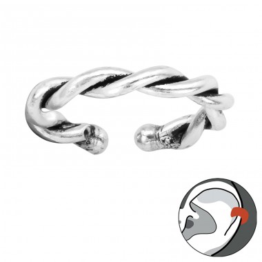 Twist - 925 Sterling Silver Ear Cuffs and Ear pins A4S41153