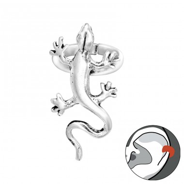 Lizard - 925 Sterling Silver Ear Cuffs and Ear pins A4S41687