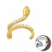 Golden Snake on one ear - 925 Sterling Silver Ear Cuffs And Ear Pins A4S42008