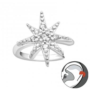 Northern Star - 925 Sterling Silver Ear Cuffs and Ear pins A4S42263