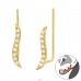 Golden zirconia along the ear - 925 Sterling Silver Ear Cuffs And Ear Pins A4S43287