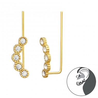 Golden Geometric ear decoration - 925 Sterling Silver Ear Cuffs And Ear Pins A4S43291