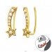 Golden Shooting Star - 925 Sterling Silver Ear Cuffs And Ear Pins A4S43294