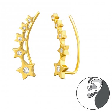 Golden Stars ear decoration - 925 Sterling Silver Ear Cuffs And Ear Pins A4S43360