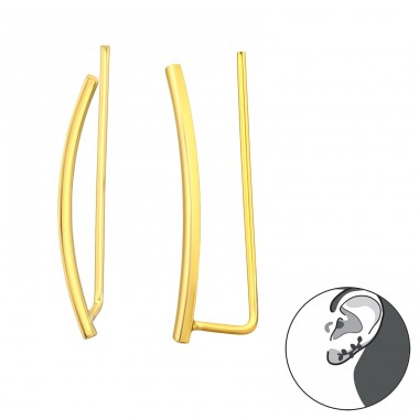 14K Gold Curved ear decoration - 925 Sterling Silver Ear Cuffs And Ear Pins A4S43428