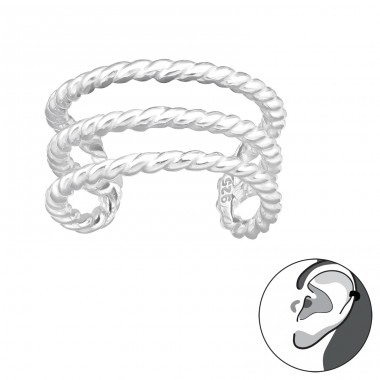 Trojitá línia - 925 Sterling Silver Ear Cuffs And Ear Pins A4S43573