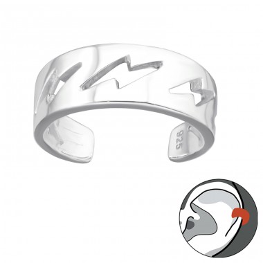 Lightning Bolt - 925 Sterling Silver Ear Cuffs And Ear Pins A4S43574