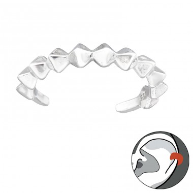 Patterned - 925 Sterling Silver Ear Cuffs and Ear pins A4S43577
