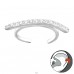 Patterned with stones in line - 925 Sterling Silver Ear Cuffs And Ear Pins A4S43580