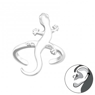 Desert Lizard - 925 Sterling Silver Ear Cuffs And Ear Pins A4S43582