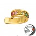 Golden ear cuff with multicolor zirconias - 925 Sterling Silver Ear Cuffs And Ear Pins A4S44006