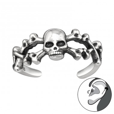 Skull vintage earcuff - 925 Sterling Silver Ear Cuffs And Ear Pins A4S44007