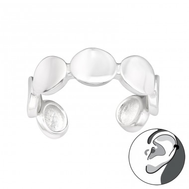 Connected Circles - 925 Sterling Silver Ear Cuffs and Ear pins A4S44198