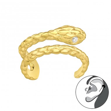 Golden Snake earcuff - 925 Sterling Silver Ear Cuffs And Ear Pins A4S44205