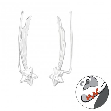 Northern Star - 925 Sterling Silver Ear Cuffs and Ear pins A4S44622