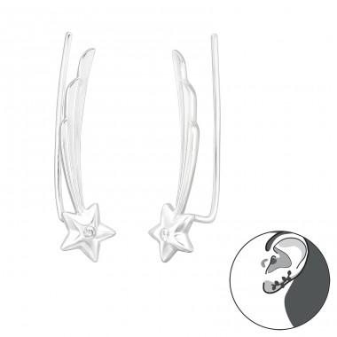 Northern Star - 925 Sterling Silver Ear Cuffs and Ear pins A4S44622