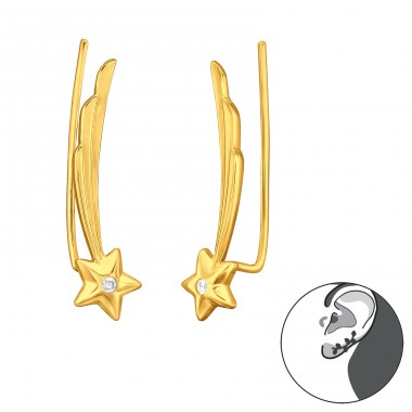 Northern Star - 925 Sterling Silver Ear Cuffs and Ear pins A4S44623