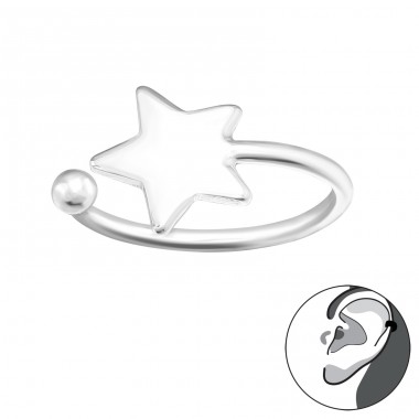 Star ear cuff - 925 Sterling Silver Ear Cuffs And Ear Pins A4S44728
