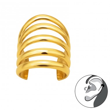 Five Wires Line gold plated - 925 Sterling Silver Ear Cuffs And Ear Pins A4S45778