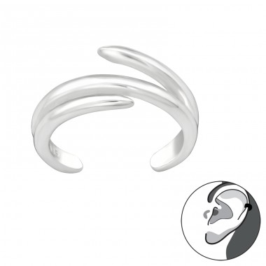 Patterned Ear Cuff - 925 Sterling Silver Ear Cuffs And Ear Climbers A4S46372