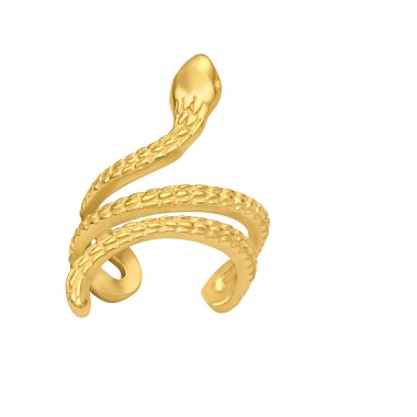 Goldene Schlange Ohrmanschette - 925Er Silber Ohrklemme Und Ohrkletterer A4S47106