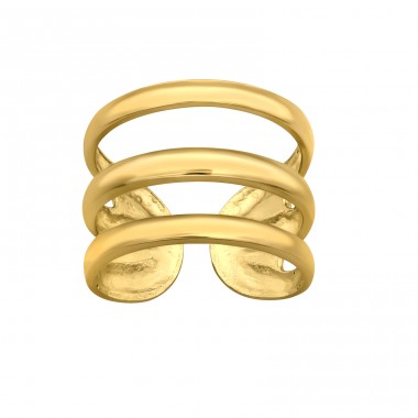 Golden Triple-Linie - 925Er Silber Ohrklemme Und Ohrkletterer A4S49107