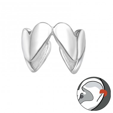 Four Hearts - 925 Sterling Silver Ear Cuffs And Ear Climbers A4S49926