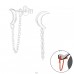 Moon - 925 Sterling Silver Double-sided Ear Studs A4S26683