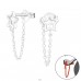 Star - 925 Sterling Silver Double-sided Ear Studs A4S26684